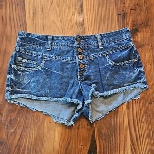 Denim Frayed Hem Women's Shorts